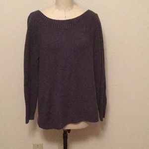 Off the shoulder deep indigo sweater